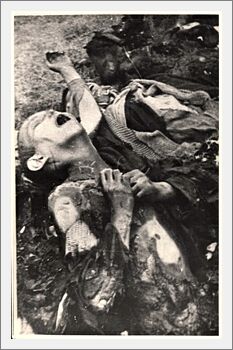 Klooga, Estonia, September 1944, Corpses partially burnt by Kommando 1005